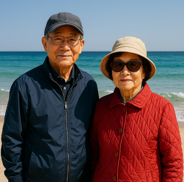 제주바다 부모님 여행 사진