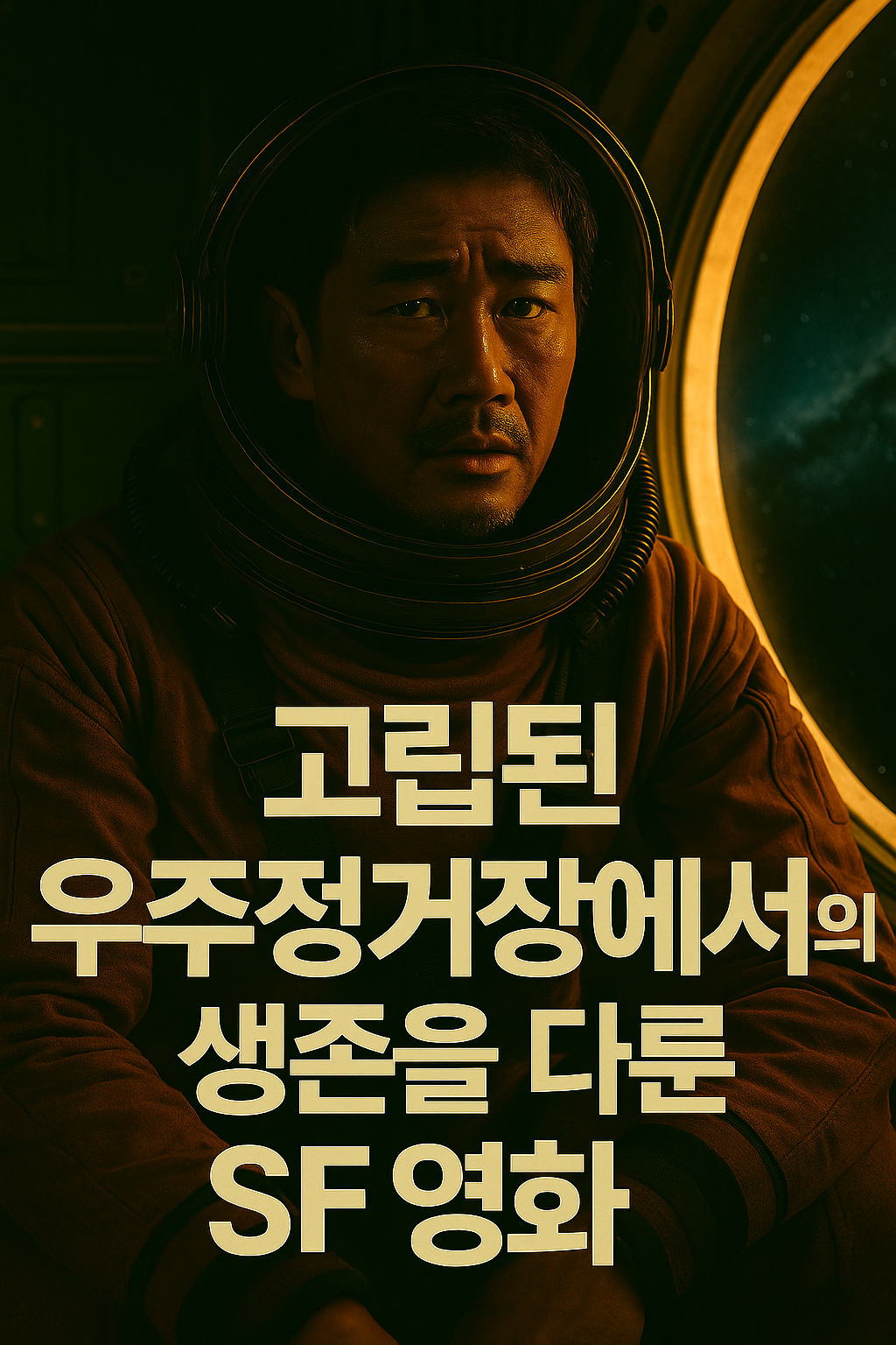 고립된 우주정거장에서의 생존을 다룬 SF 영화 장면