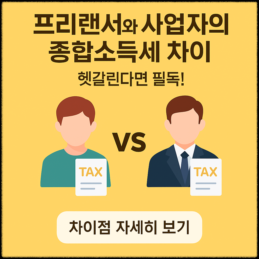 2025 종합소득세 프리랜서와 사업자의 차이, 헷갈린다면 필독!