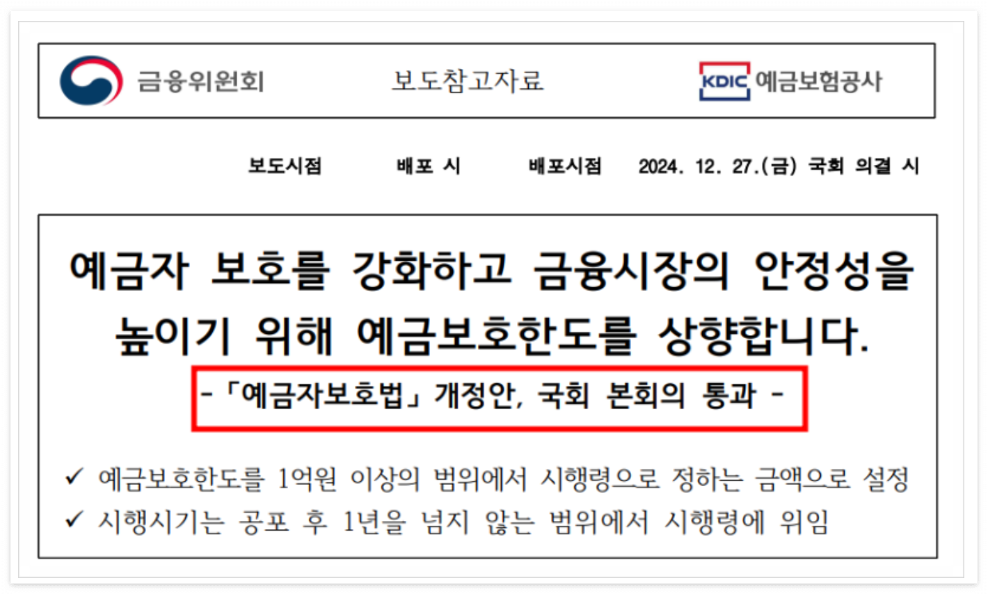 예금자보호 한도 1억 상향 의미, 시행 예측 언제가 될까요?