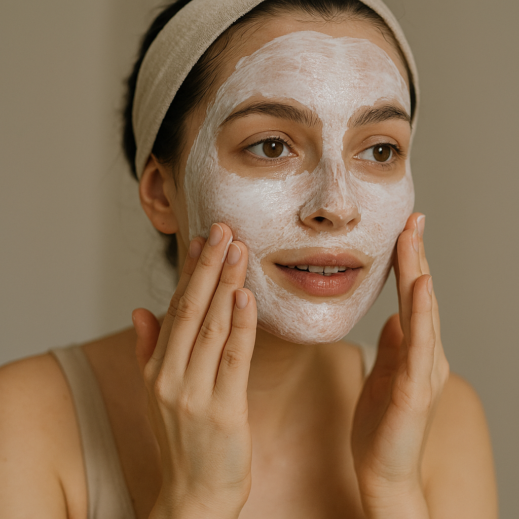 필링팩을 하는 여성