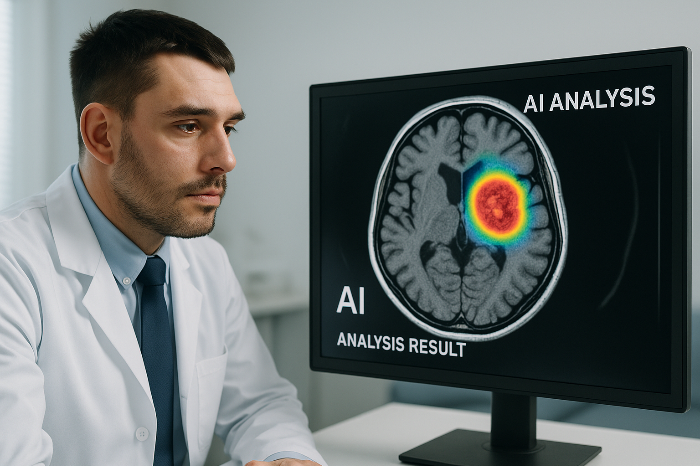 AI가 의료 영상을 분석해 진단 보조를 수행하는 장면 이미지