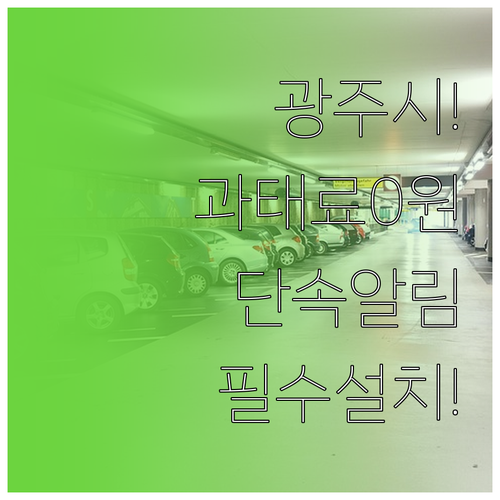 광주시 주정차 단속 알림 서비스 신청..