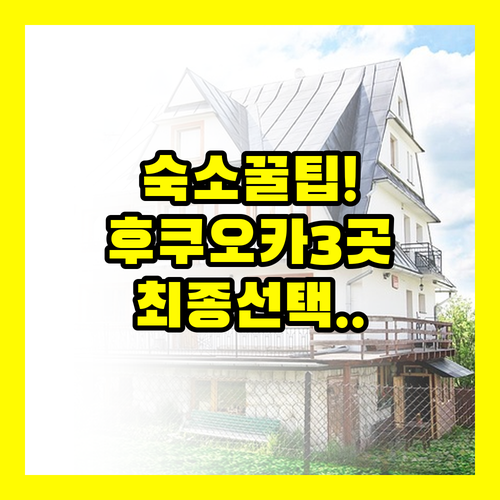 후쿠오카 숙소 3곳 비교 후 나온 최..