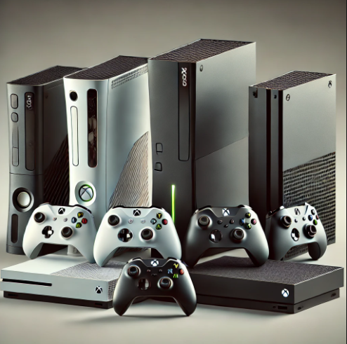XBOX 게임기들 사진