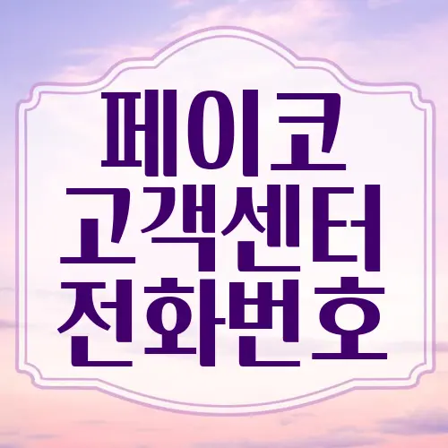 페이코 고객센터