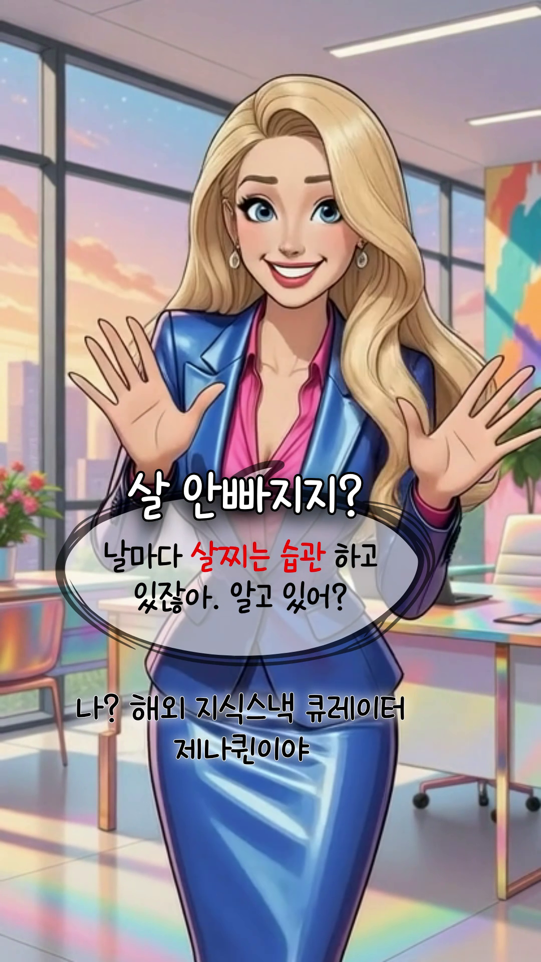 거울을 보며 고민하는 모습과 살찌는 습관 체크리스트가 놓인 책상