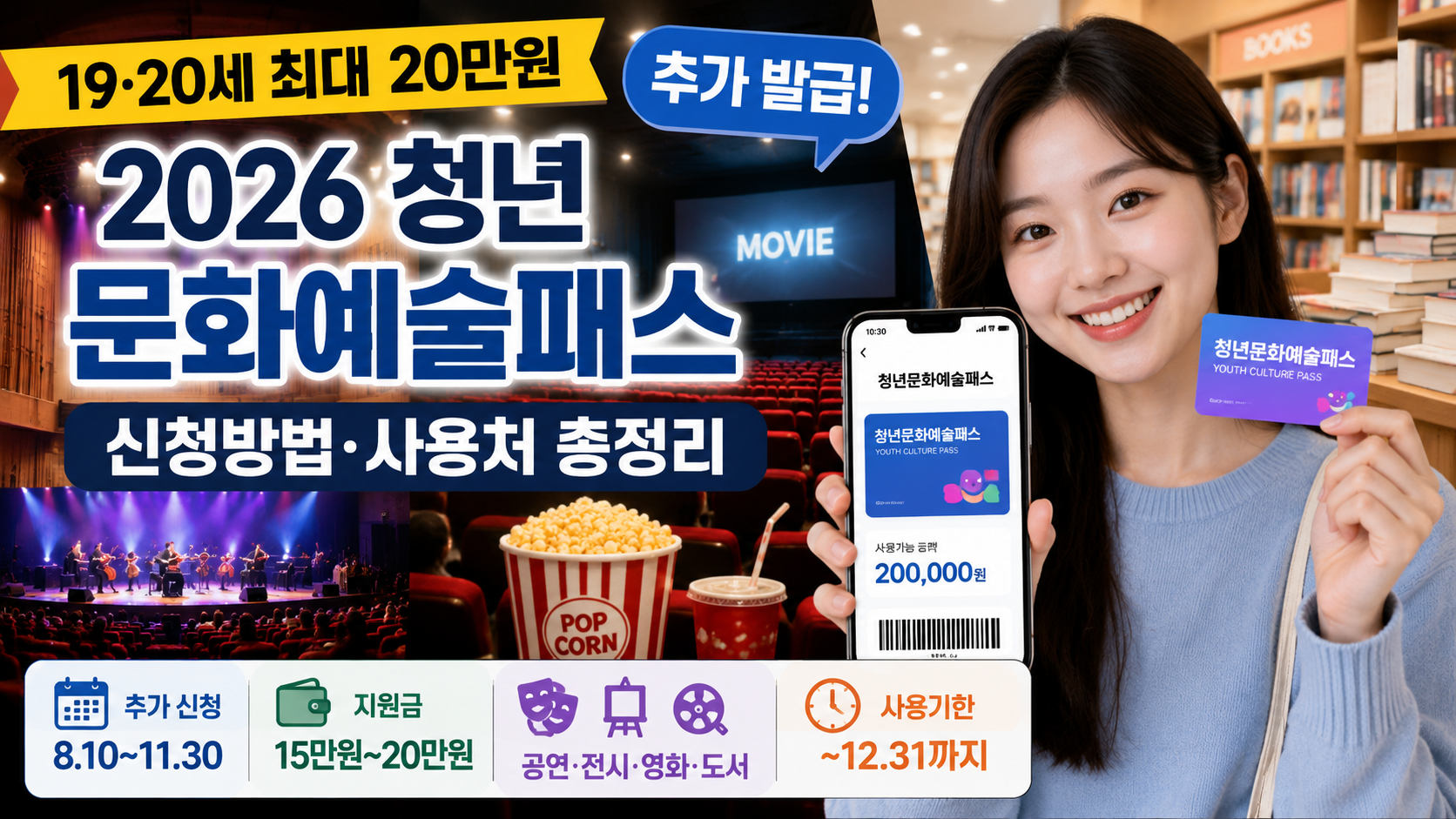 2026 청년문화예술패스 신청방법 19세 20세 최대 20만원 추가 발급 사용처