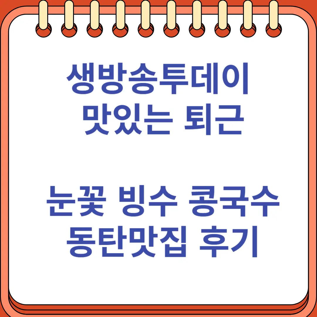 생방송투데이 맛있는 퇴근 눈꽃 빙수 콩국수 동탄