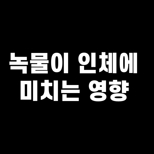 녹물이 인체에 미치는 영향