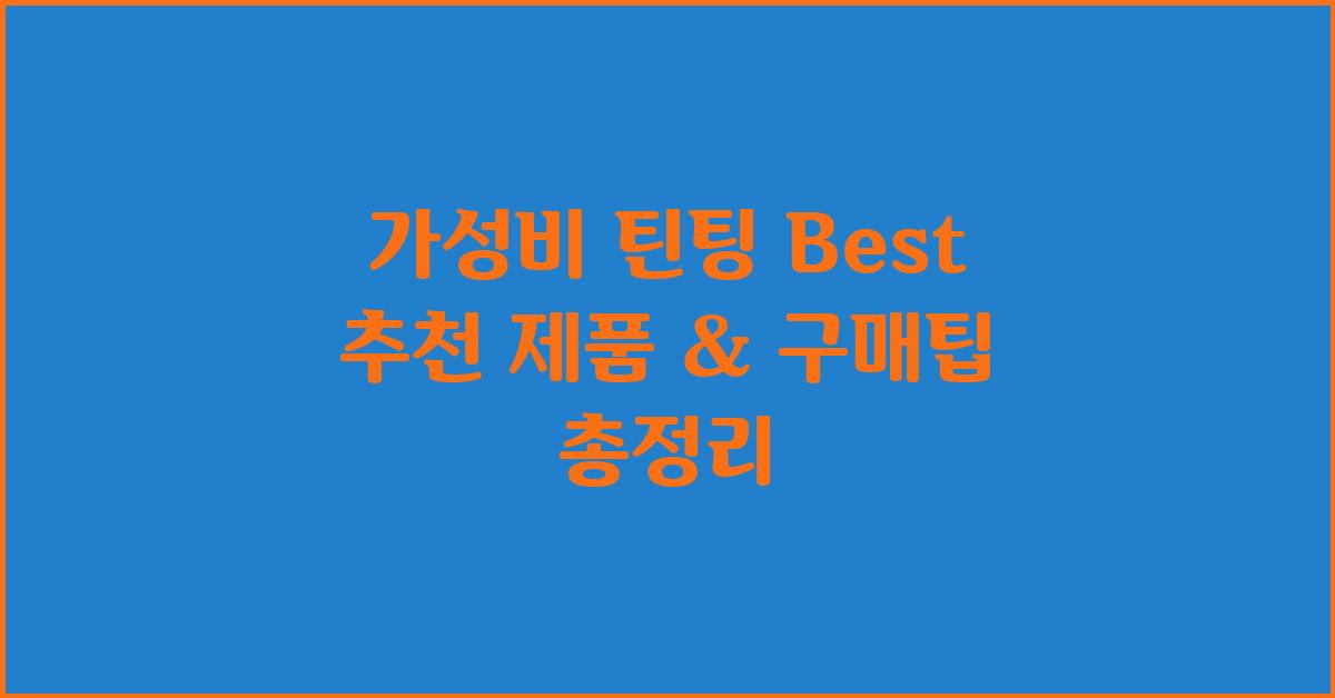 가성비 틴팅! 득템 정보 총정리
