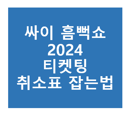 싸이 흠뻑쇼 2024 티켓팅