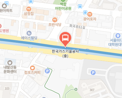 한국가스공사에서 인천공항 리무진 공항버스(6003번) 지도 위치