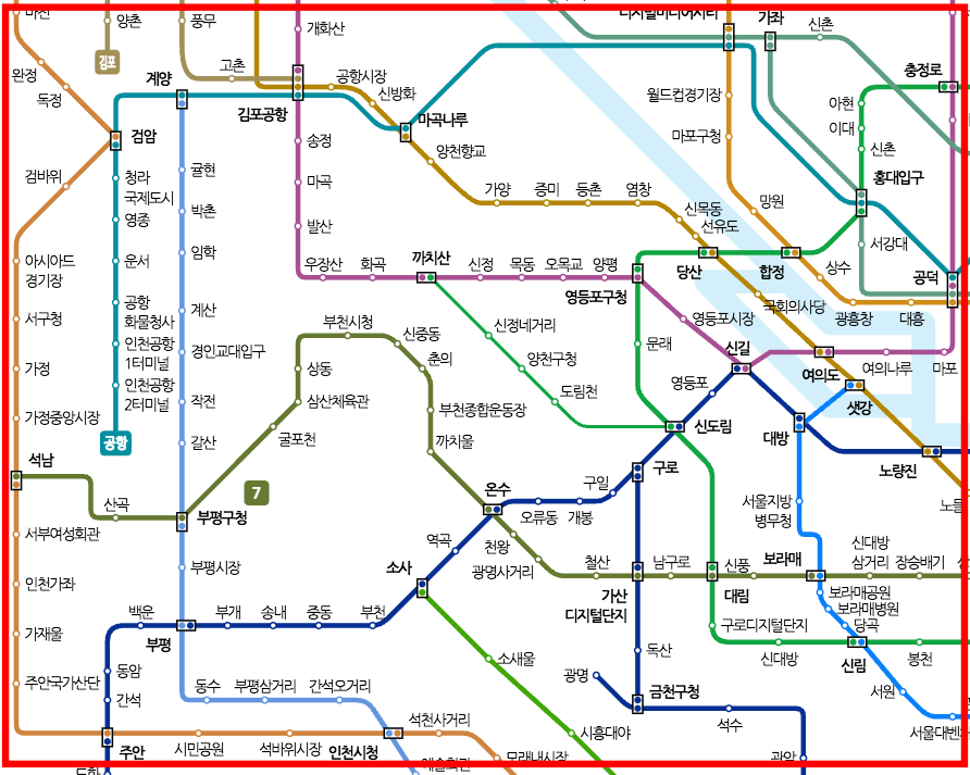 지하철 노선도 검색 방법