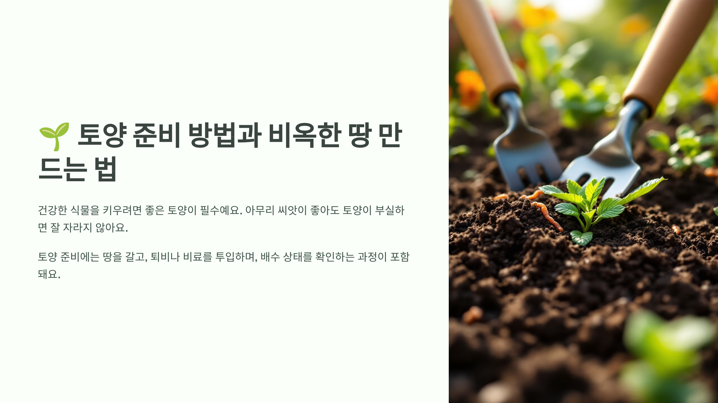 토양 준비 방법과 비옥한 땅 만드는 법