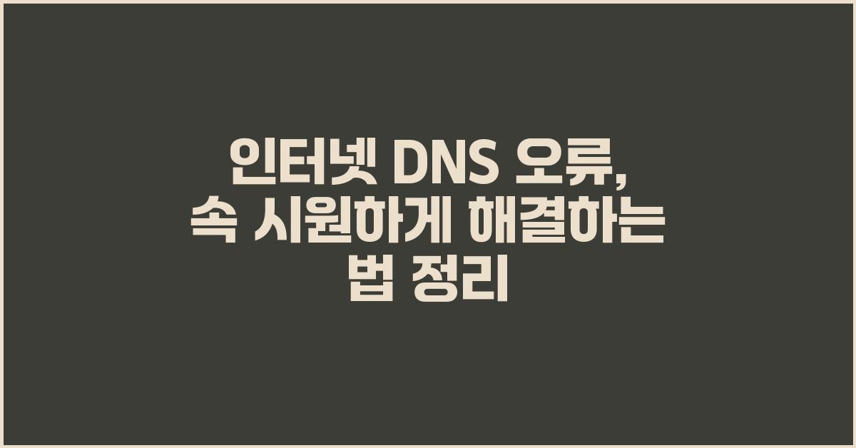 인터넷 DNS 오류, 속 시원하게 해결