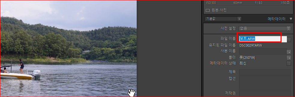 메타데이터 패널