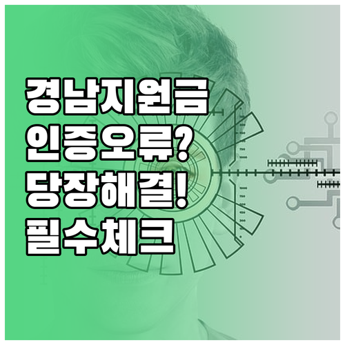 경남 생활지원금 본인인증 오류 해결 ..
