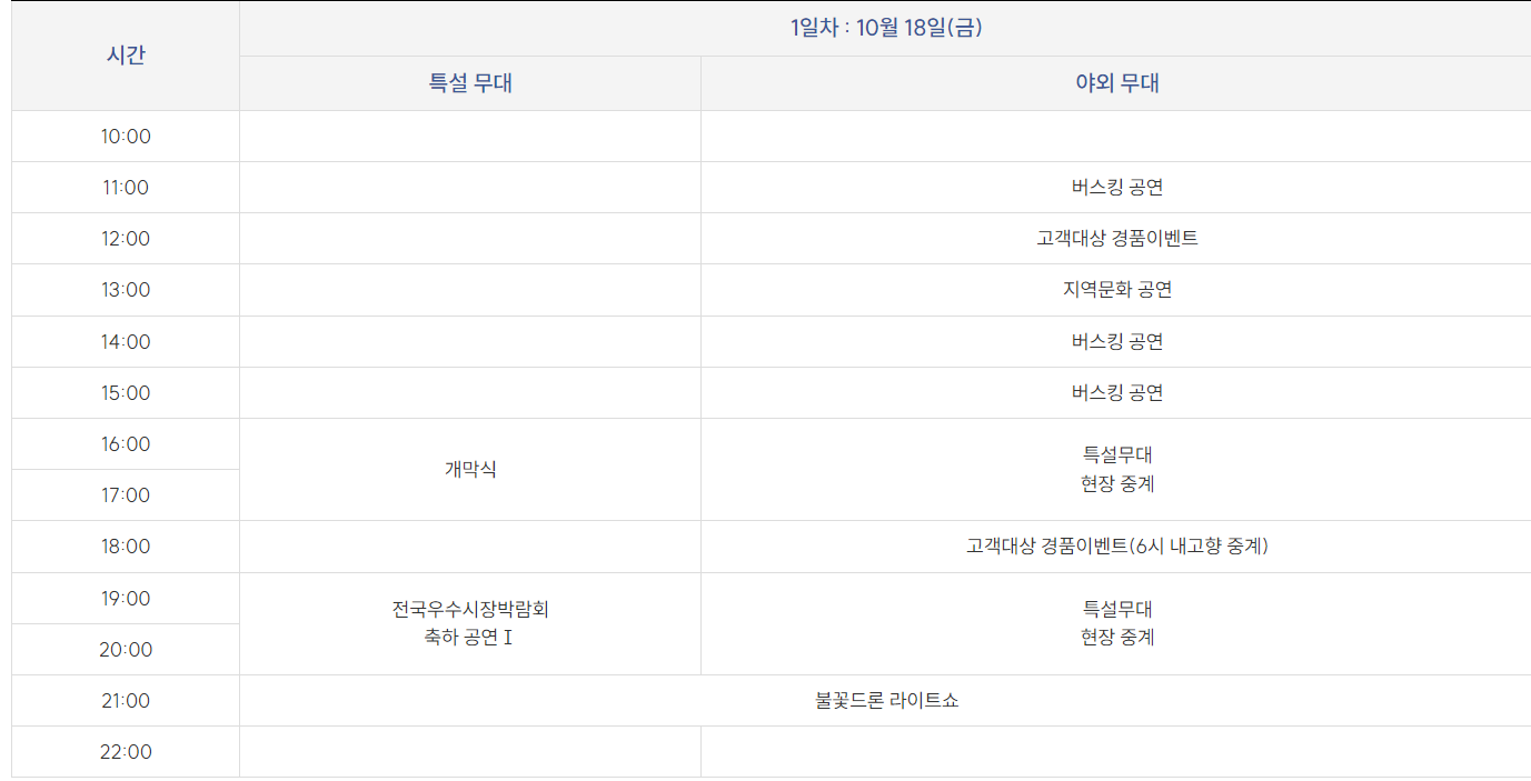 2024 K-전통시장페어 in 속초 일정표
