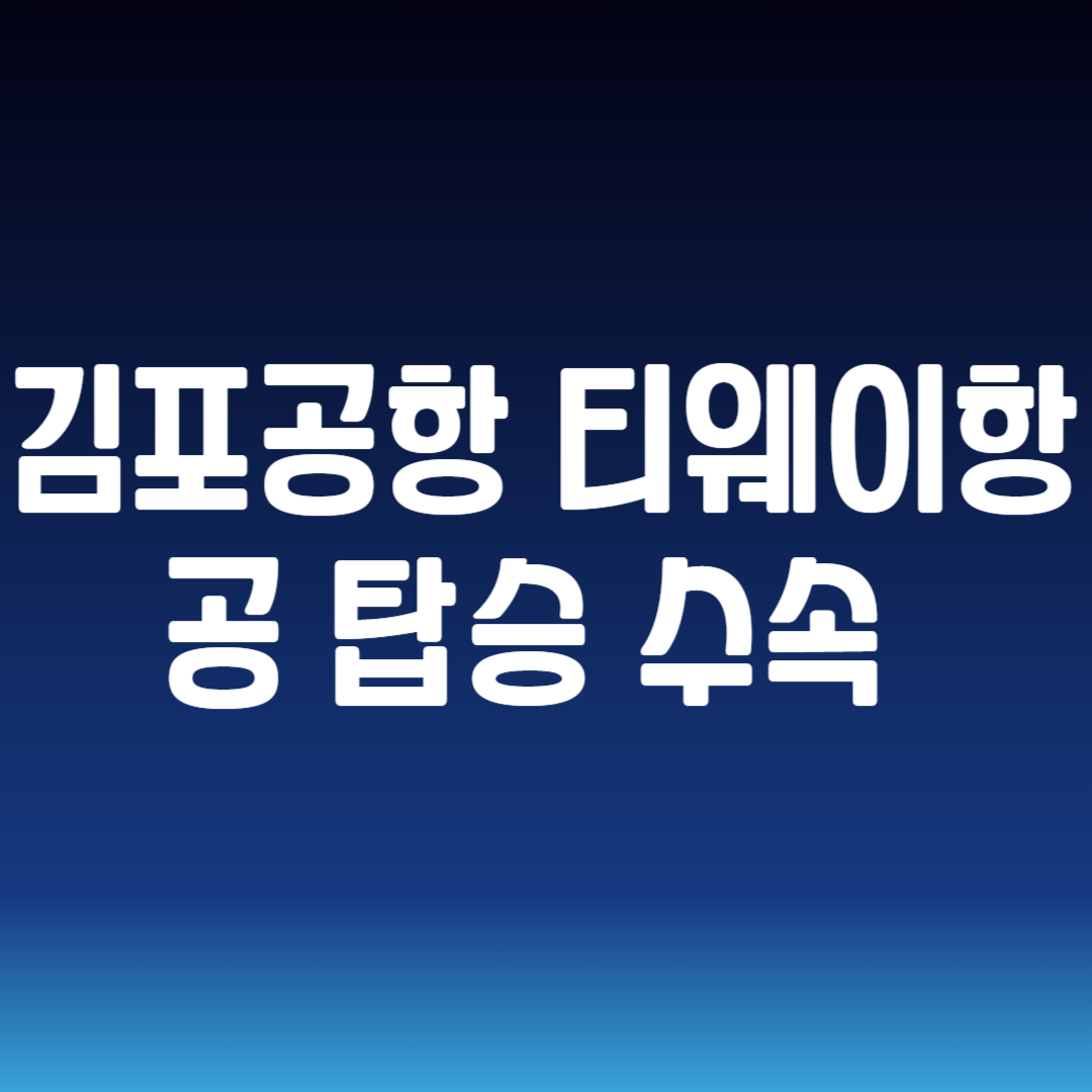 김포공항 티웨이항공 탑승 수속