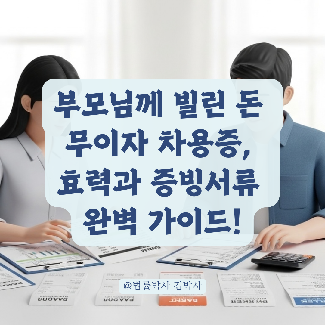 무이자 차용증도 효력이 있을까? 부모 자식 간 원금 상환 시 반드시 남길 증빙서류!