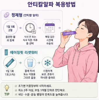 안티칼알파-내돈내산-성분-복용방법-찐후기-에이징핏