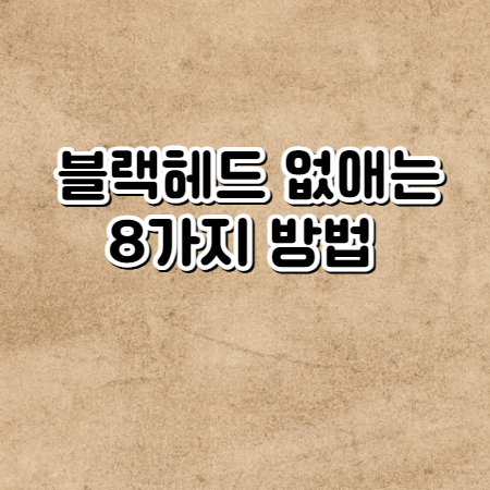 블랙헤드 없애는 8가지 방법