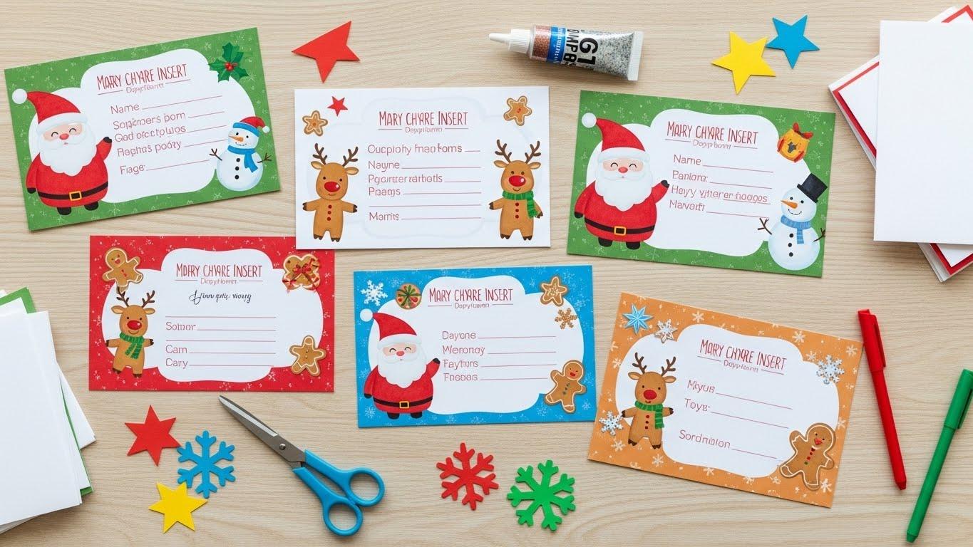 어린이집 크리스마스 카드 속지 도안