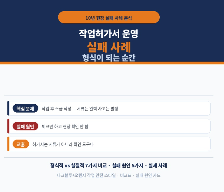 작업허가서 운영 &mdash; 실패 사례