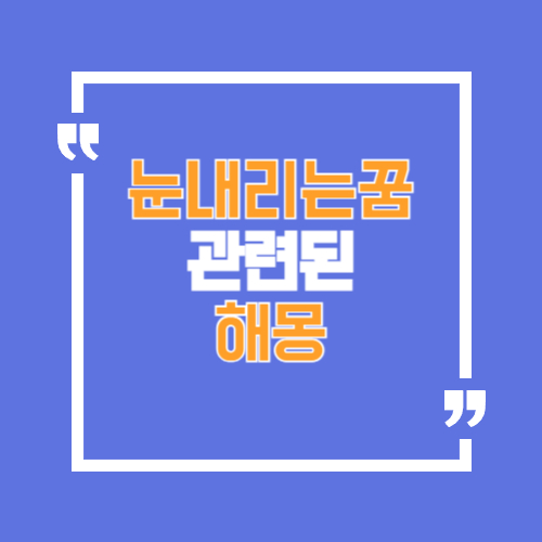 겨울에 내리는 눈에 관한 꿈해몽