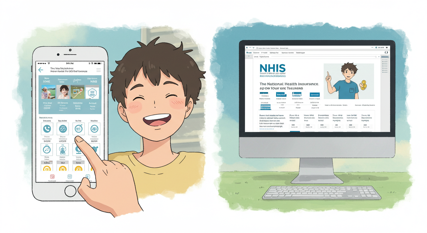 모바일 앱과 PC로 환급금을 조회하는 모습