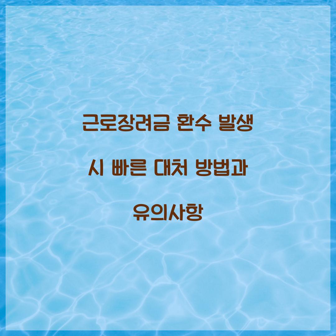 근로장려금 환수 발생