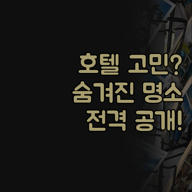 일본 여행, 호텔 선택이 고민?! 나
