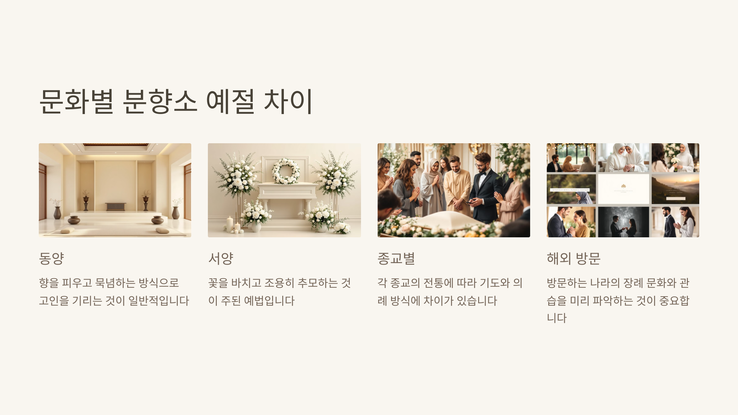 문화별 분향소 예절 차이
