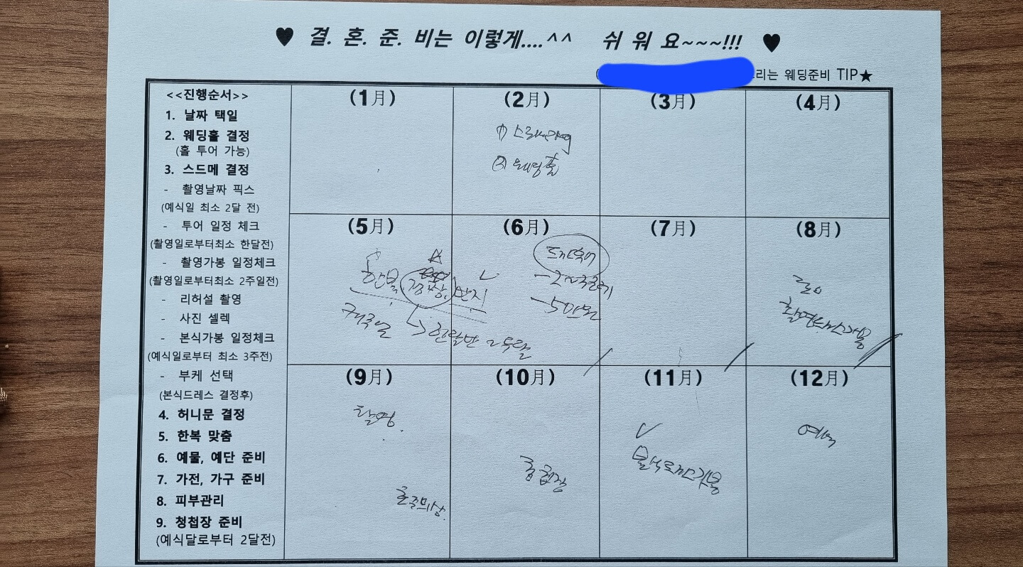결혼준비 플래닝