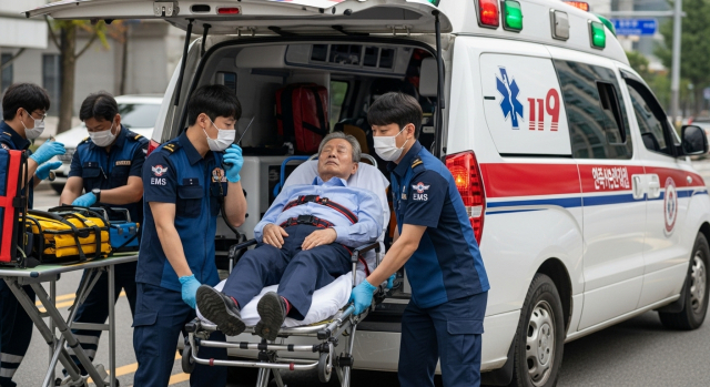 119에 실려가는 중풍 의심 환자