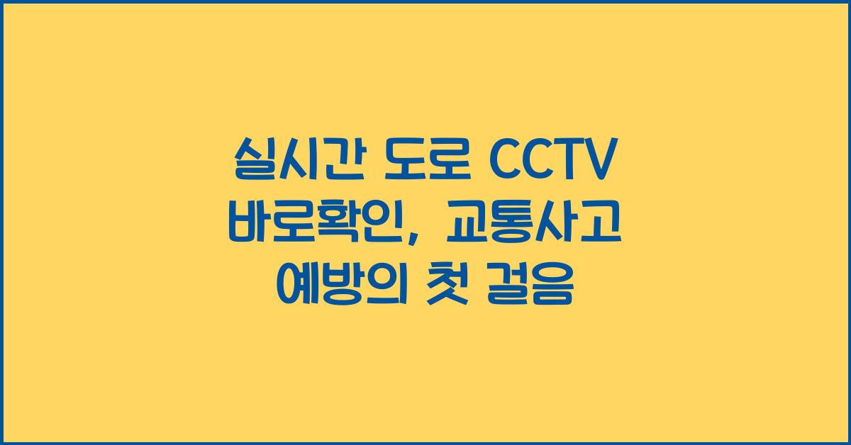 실시간 도로 cctv 바로확인