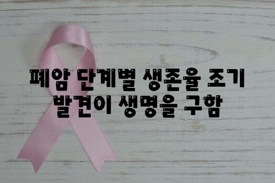 폐암 단계별 생존율 조기 발견이 생명을 구함