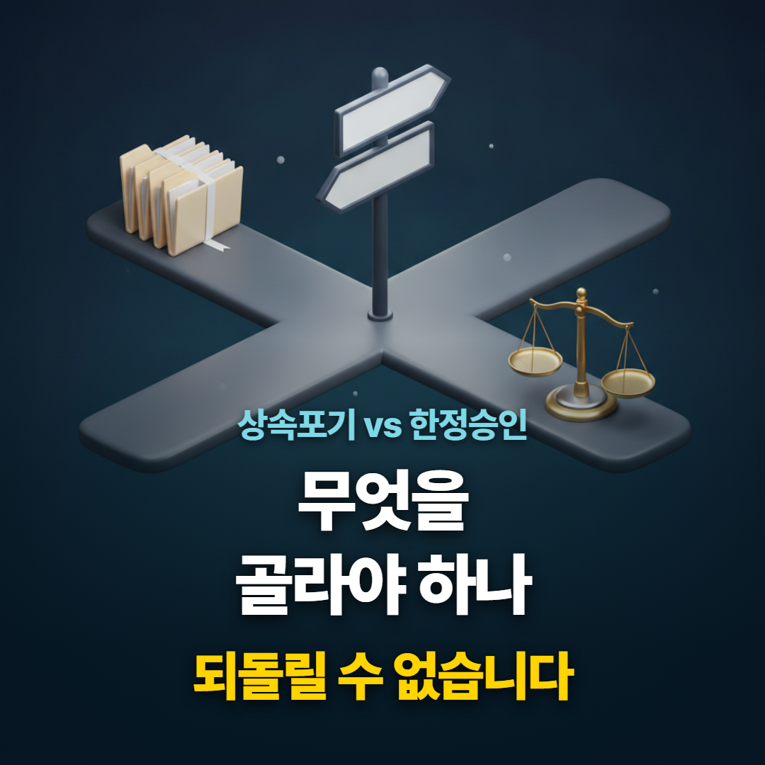 상속포기 한정승인 중 무엇을 골라야 하는지 갈림길로 표현한 대표 이미지