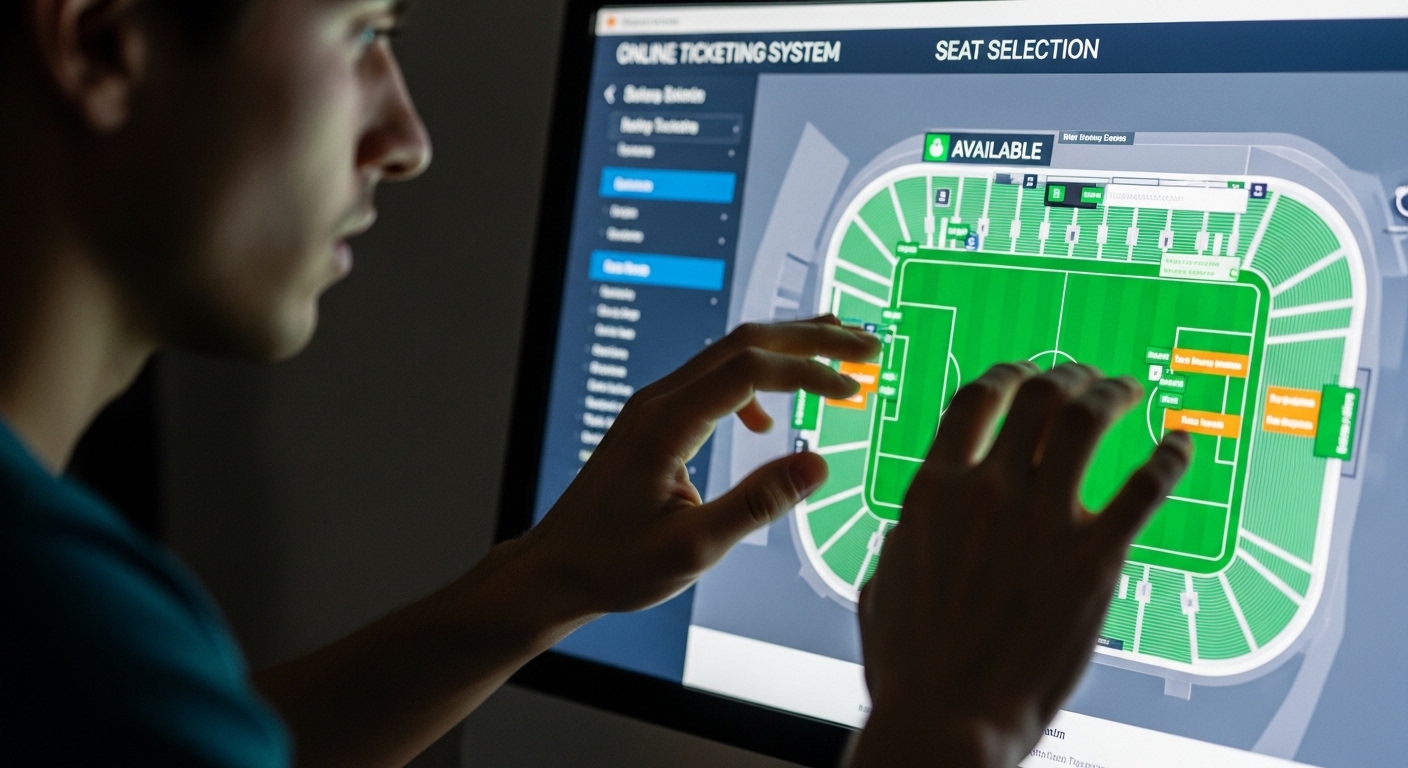 컴퓨터 화면에서 빠르게 한국시리즈 좌석을 선택하고 있는 손의 모습