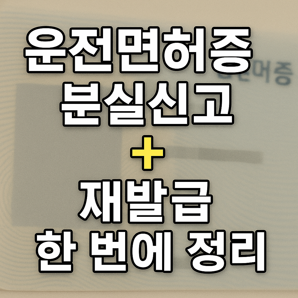 운전면허증 분실신고 , 재발급 한 번에 정리