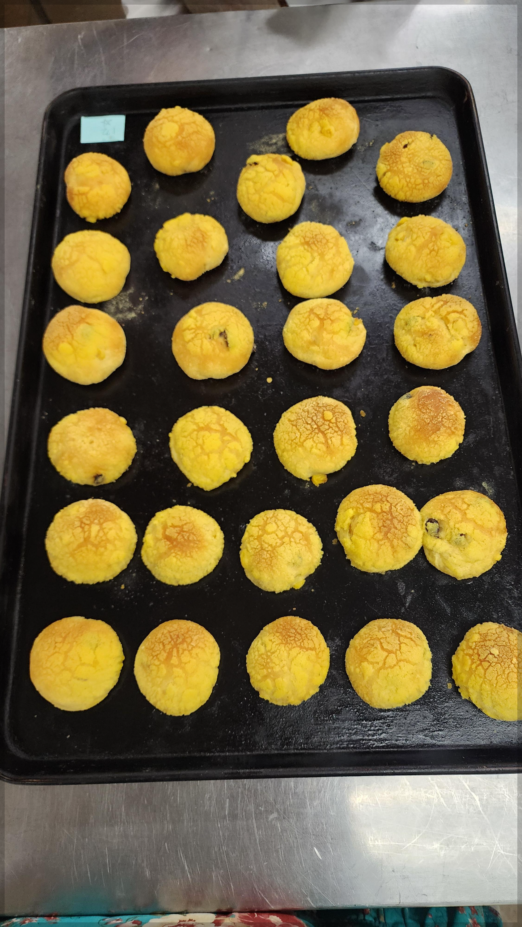 옥수수빵 만드는 베이킹 완료