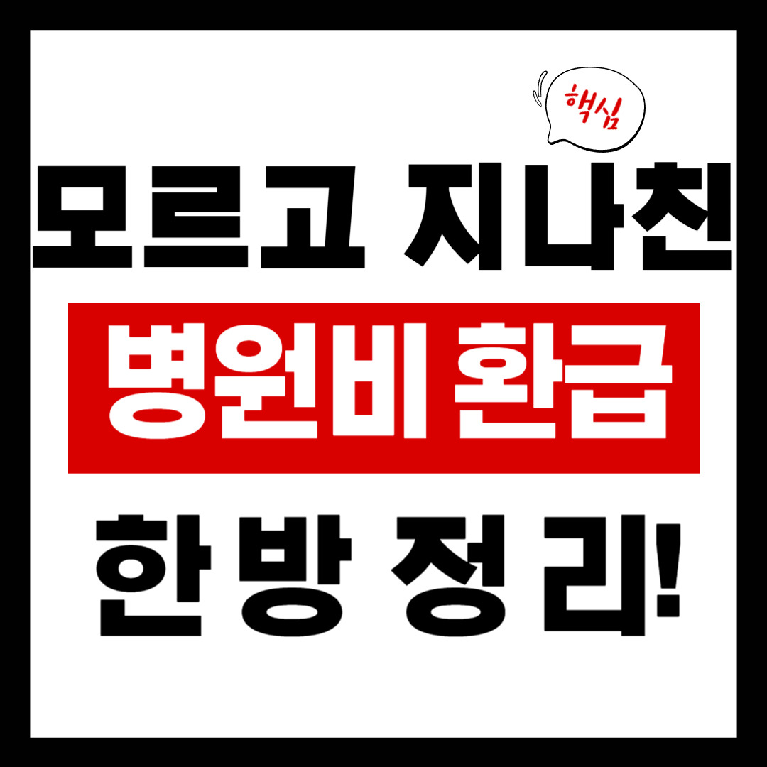 💸 병원비 환급 신청방법 총정리 (실손보험&middot;건강보험&middot;연말정산까지)