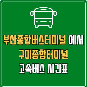부산종합버스터미널에서 구미종합터미널 시간표 요금 예매