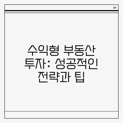 수익형 부동산 투자: 성공적인 전략과 팁