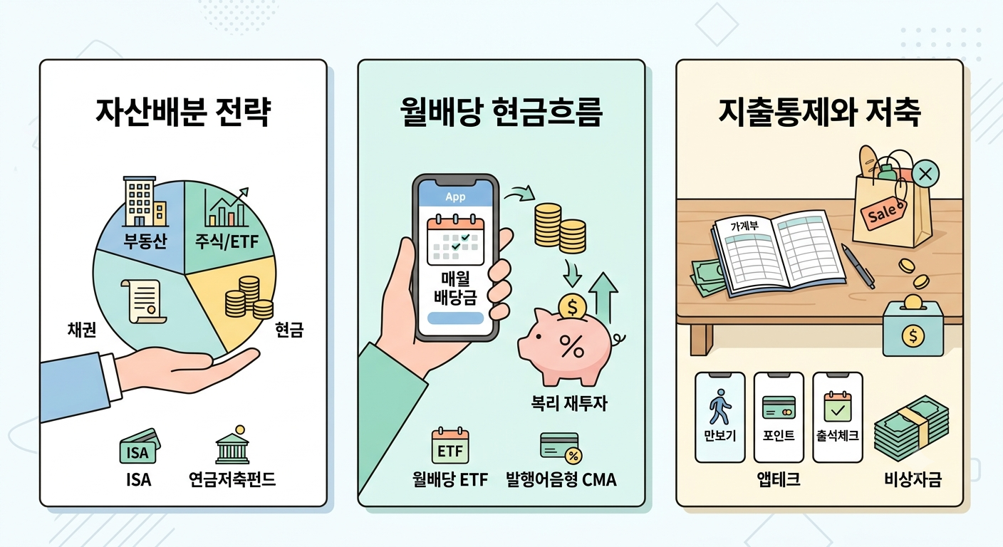 주부 재테크 (자산배분, 월배당, 지출통제)