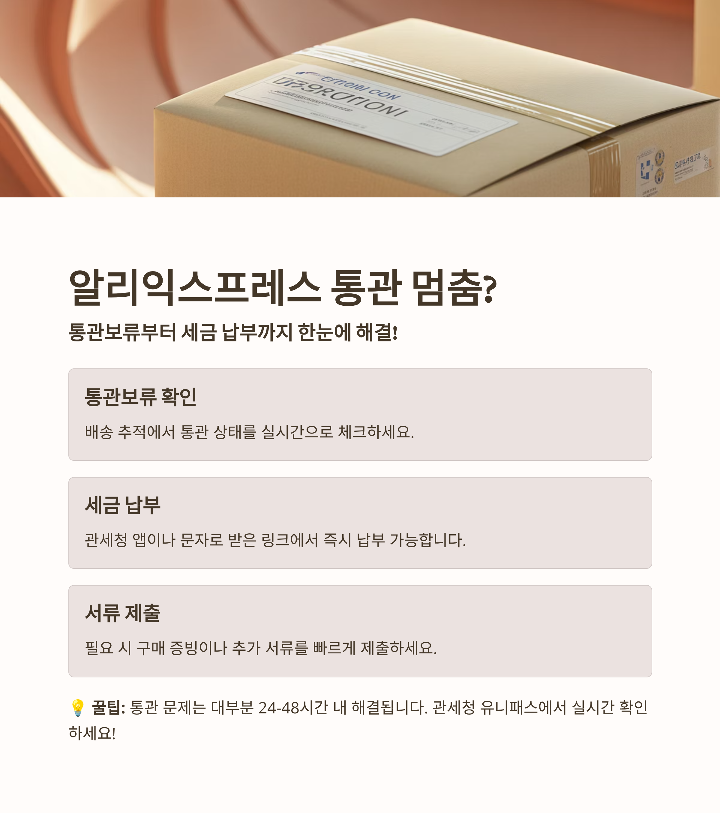 알리익스프레스 통관 멈춤? 통관보류부터 세금 납부까지 한눈에 해결!