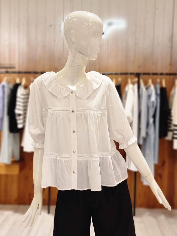 지컷 (7253360101) 프릴 카라 이지 블라우스