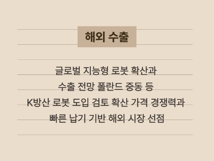 국방 로봇의 글로벌 시장 진출 및 수출 전망 요약 카드
