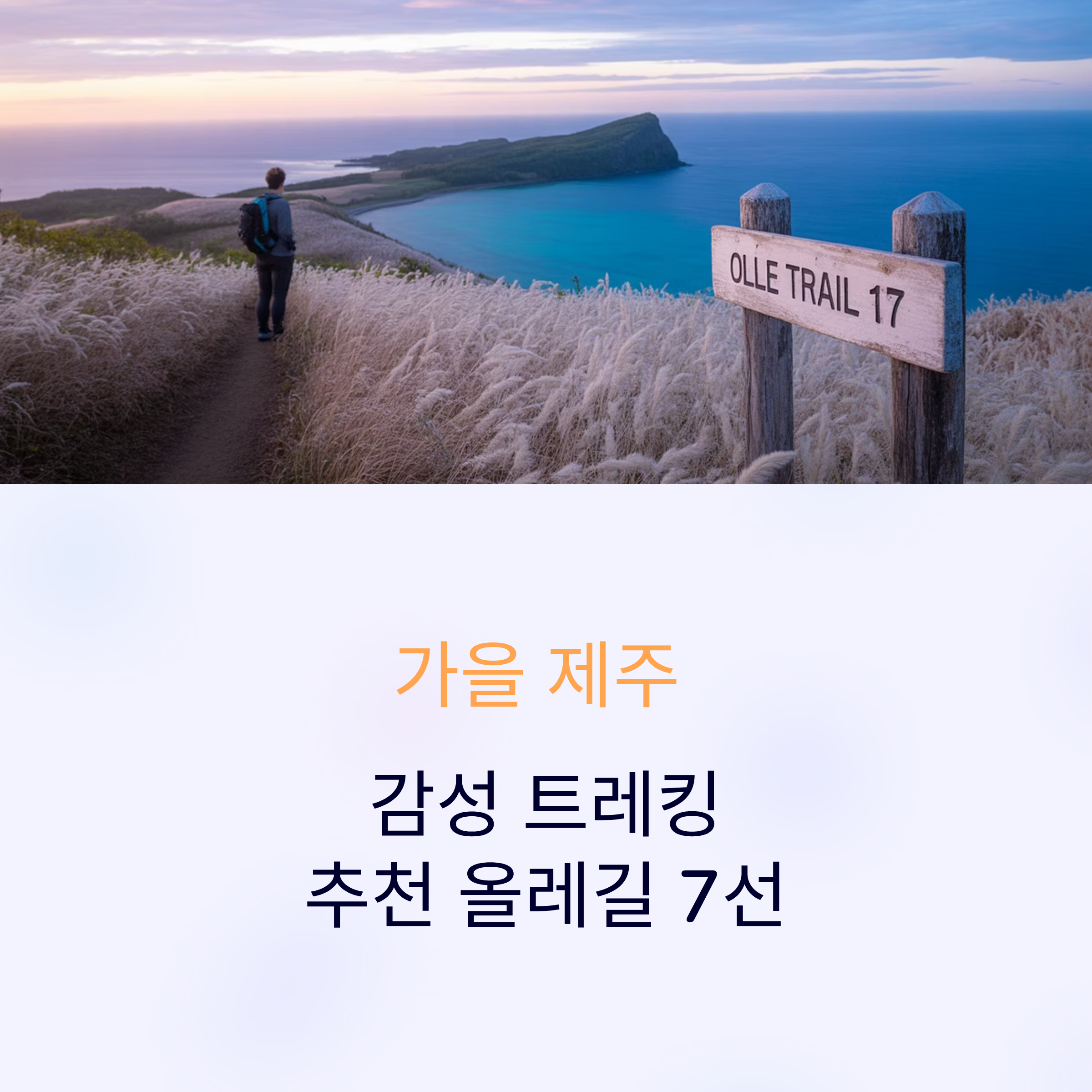 가을 제주 감성 트레킹 추천 올레길 7선